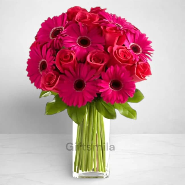 Gerbera & Roses Vase