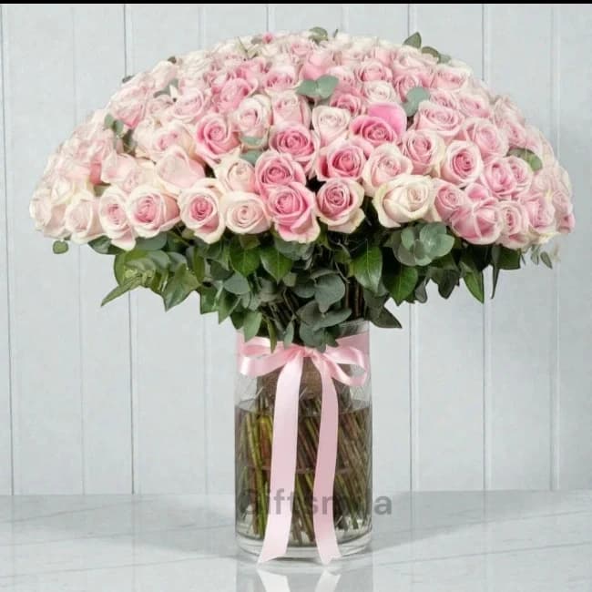 Pink Roses Vase