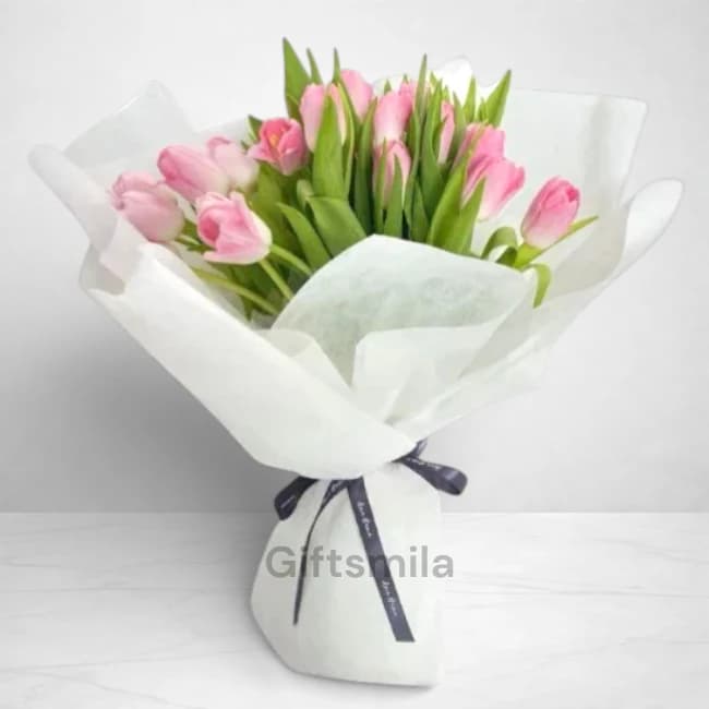 Premium Pink Tulip Bouquet